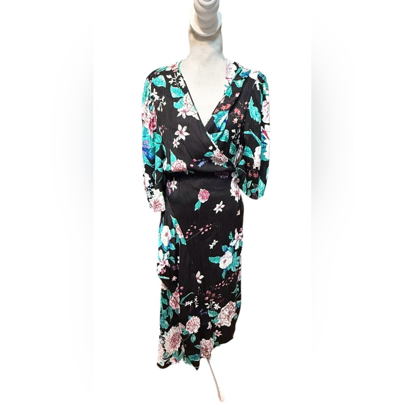 Diane von furstenburg DVF Audrina wrap dress in lilac black size XL