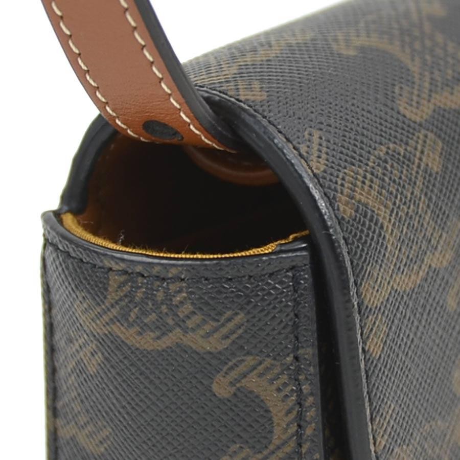 CELINE Bag: Triomphe Mini Claude Brown W11H10D4cm w/dust bag;