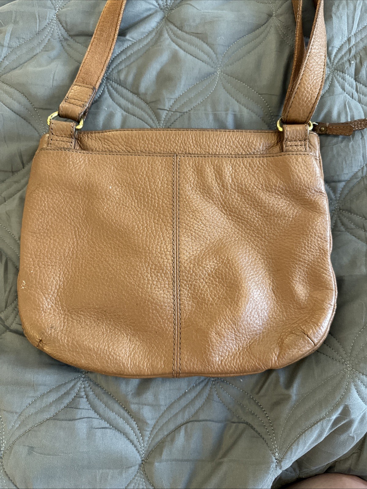 Fossil Tinsley Brown Pebbled Leather Crossbody Handbag $168 MSRP