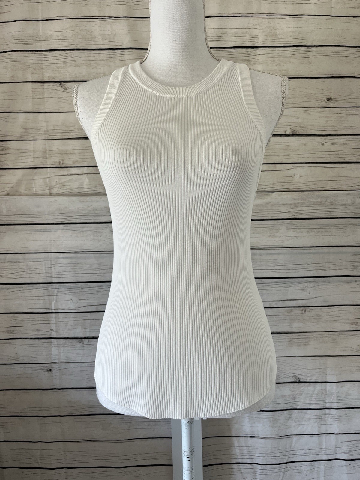 Zara white Ribbed Tank Top