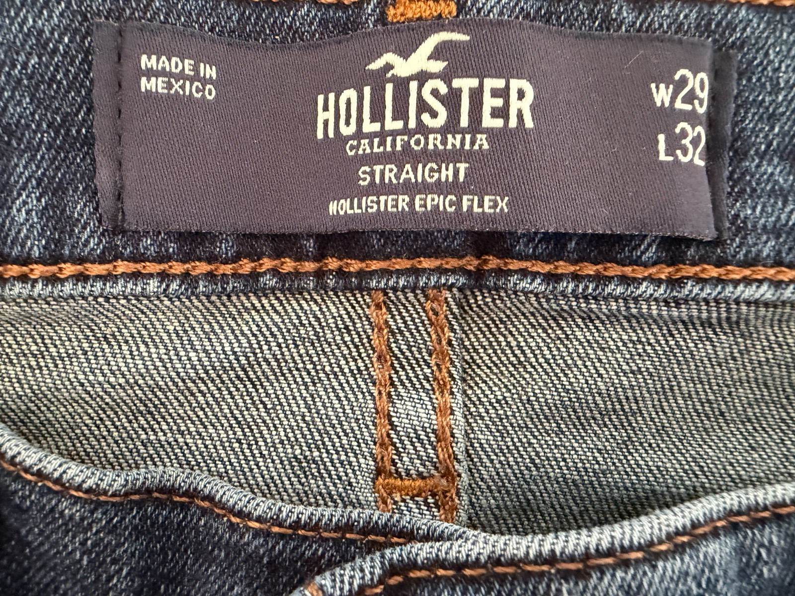 Hollister Mens Size 29×32 Epic Flex Straight Jeans Dark Rinse Classic Stretch