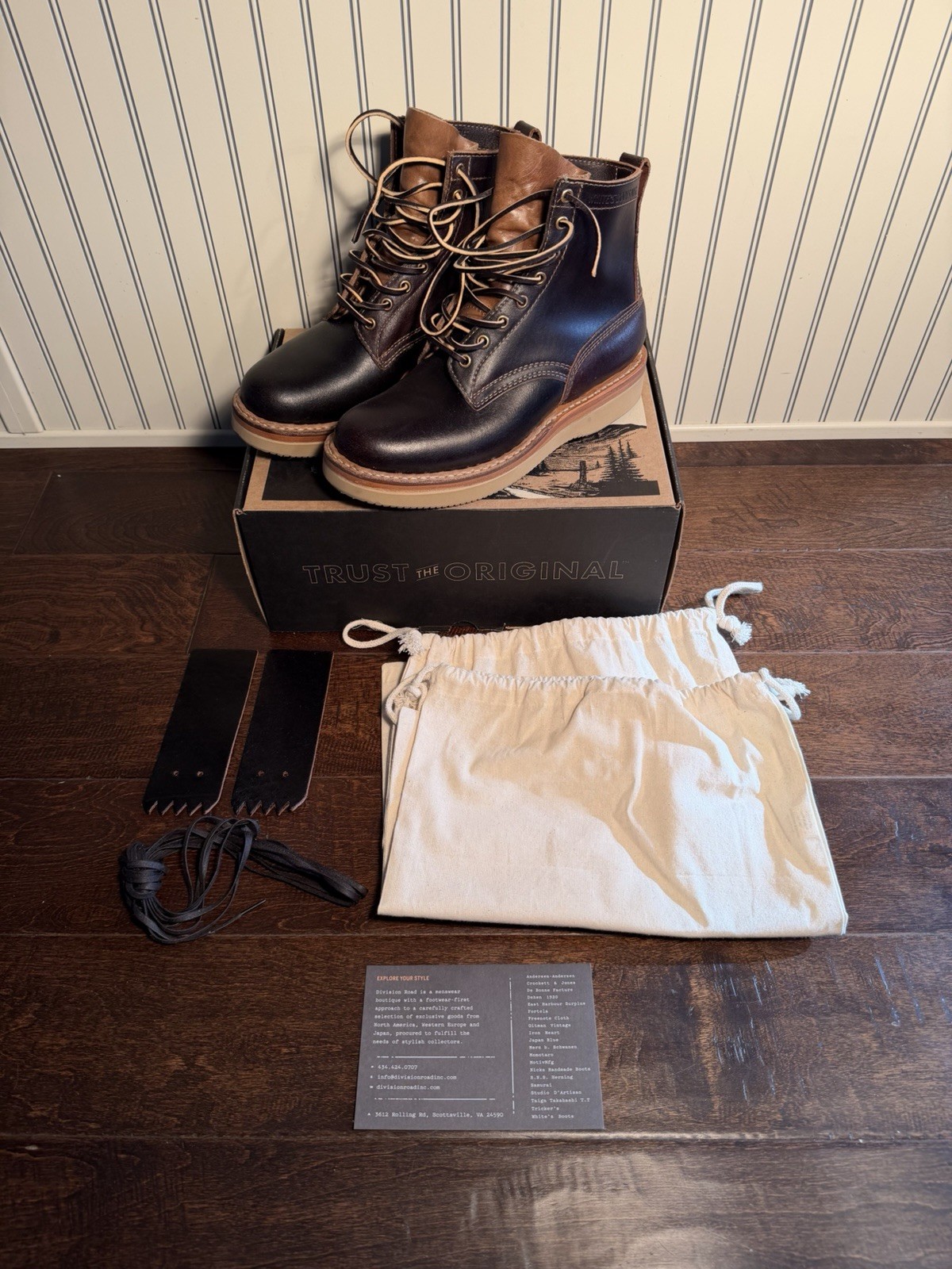 DIVISION ROAD/ WHITES CRUISER 350 VIBRAM 2060 HORWEEN DARK BROWN WAXED FLESH 9D