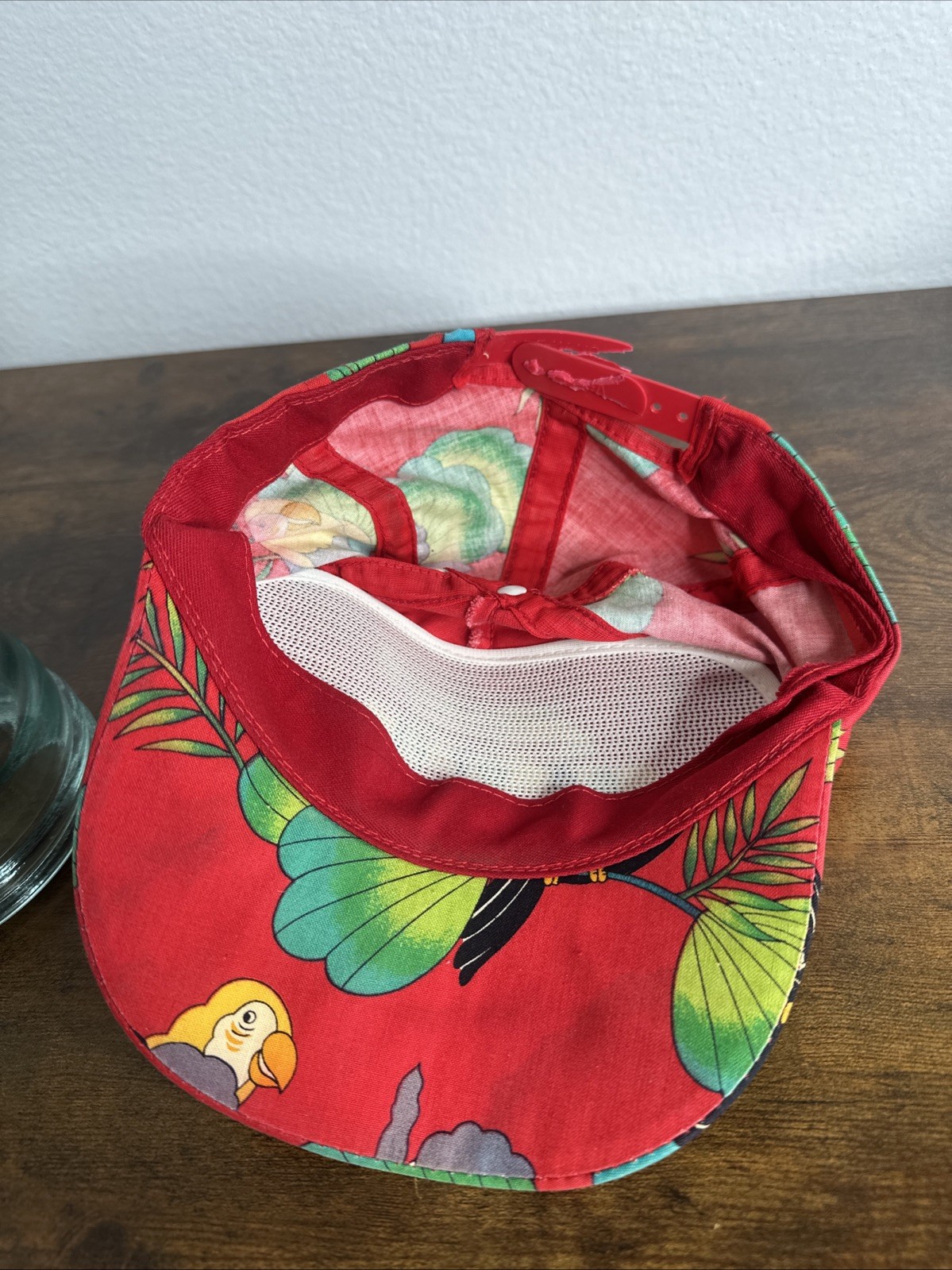 Vintage Red Jimmy Buffett Parrot Head Club Hat Snapback Cap Tropical Flower Bird