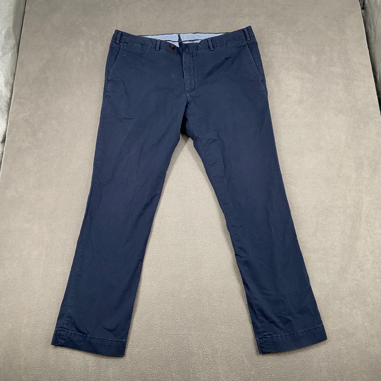 Polo Ralph Lauren Stretch Slim Fit Chino Pants Mens 36 Navy Blue Straight Leg