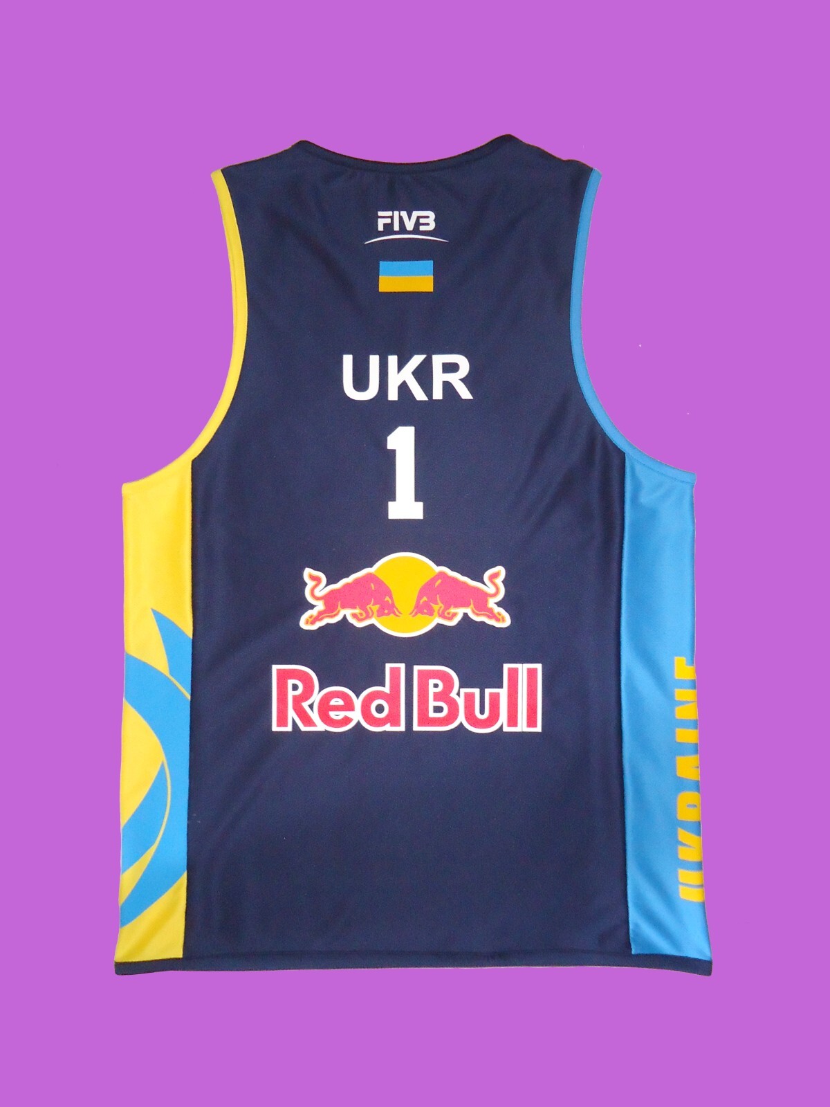Beach Volleyball Jersey UKRAINE #1 Navy Size S, M, L, XL, 2XL New