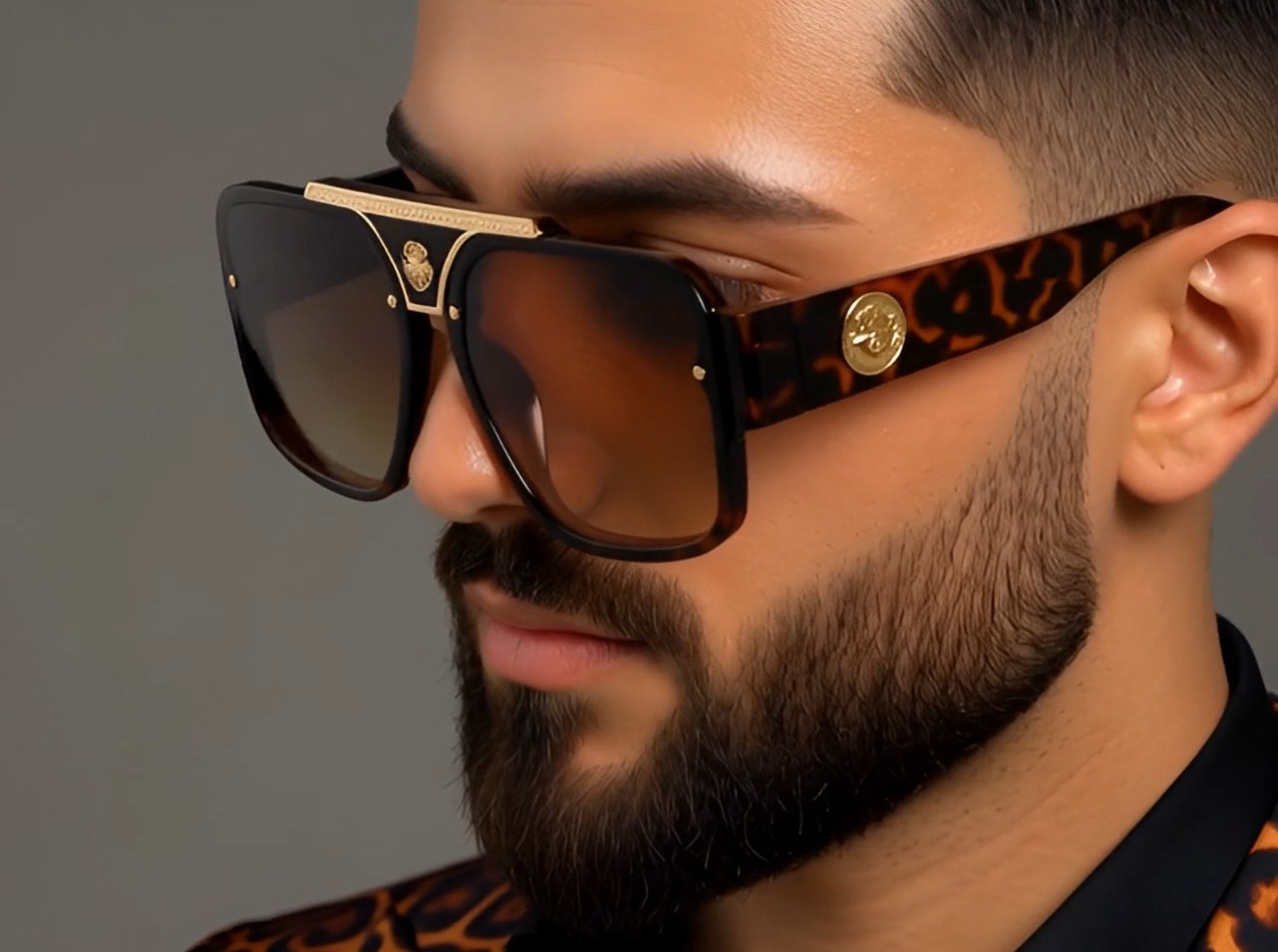 Men’s Sunglasses Classic Hip Hop Flat Top Cholo Swag Square Black Lens Fashion