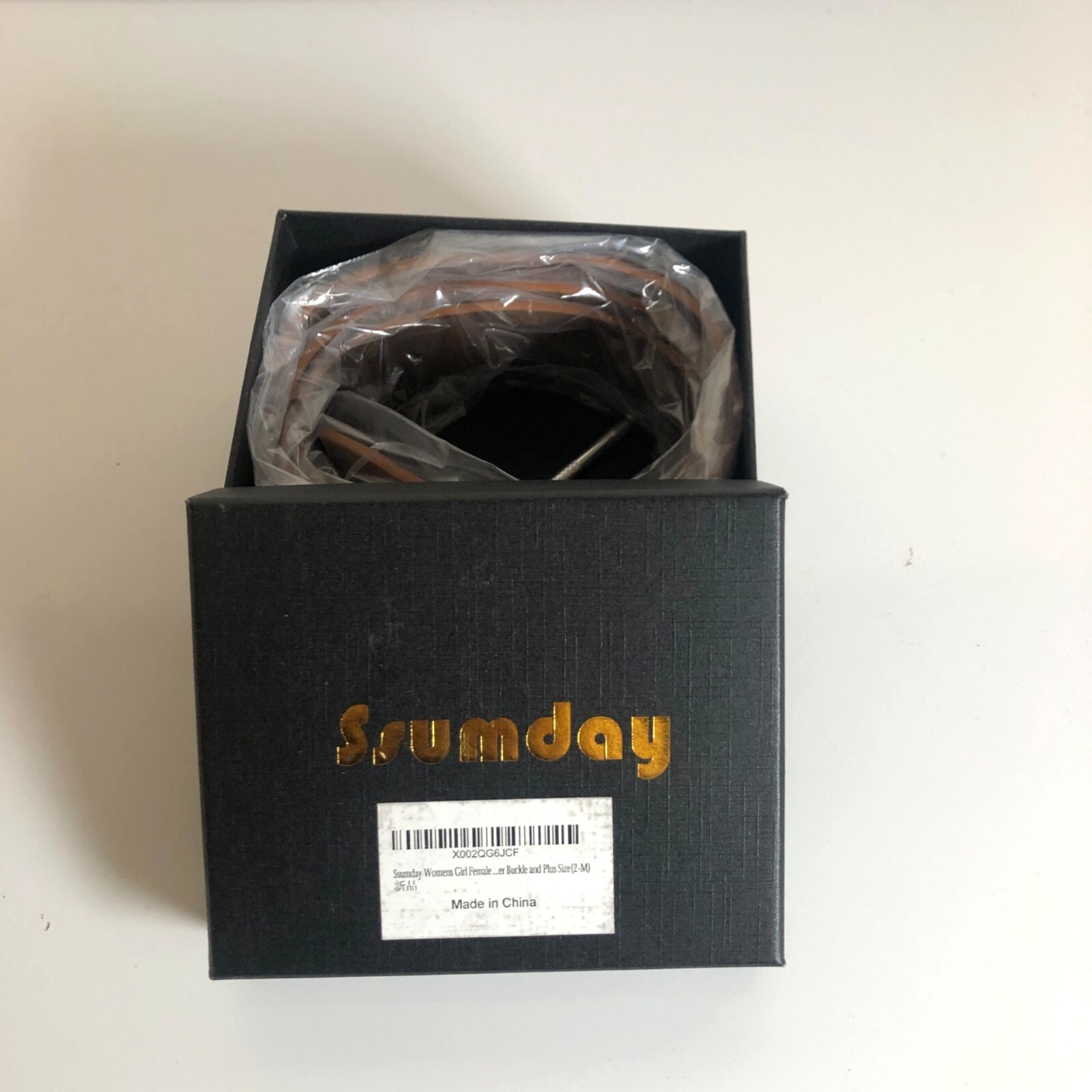 Ssumday Leather Belt Womens Size Medium Reversible 1.3in Brown Tan