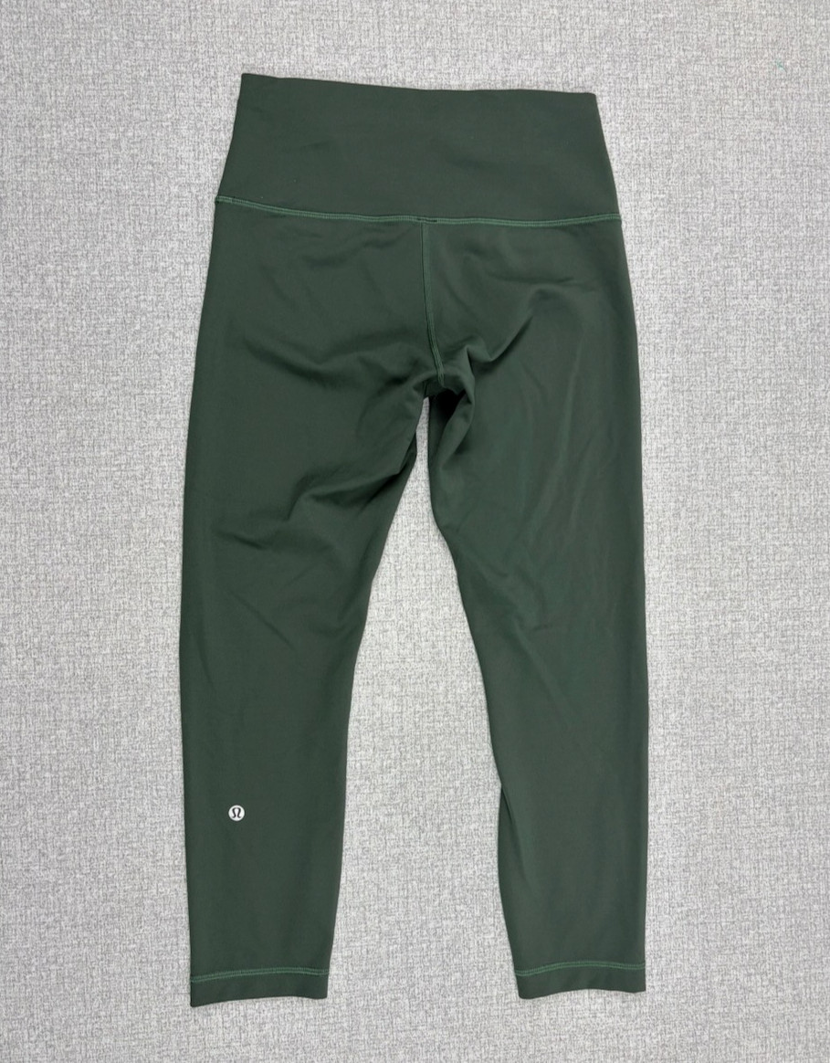 Lululemon Wunder Train HR Crop 23″ Leggings Womens 8 Rainforest Green Everlux