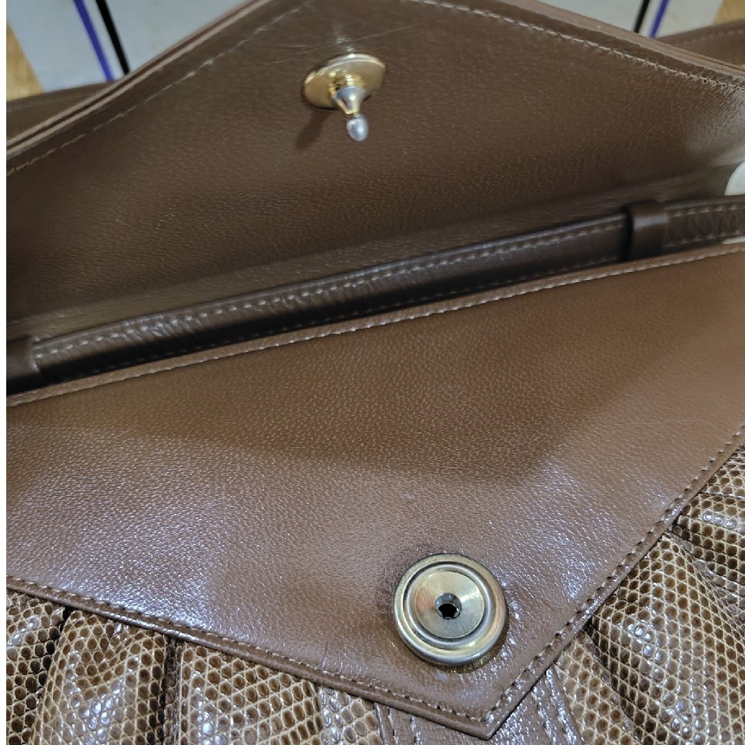 Yves Saint Laurent Lizard Leather Shoulder Bag Size: W: 9.1 × H: 7.1 in. Unused