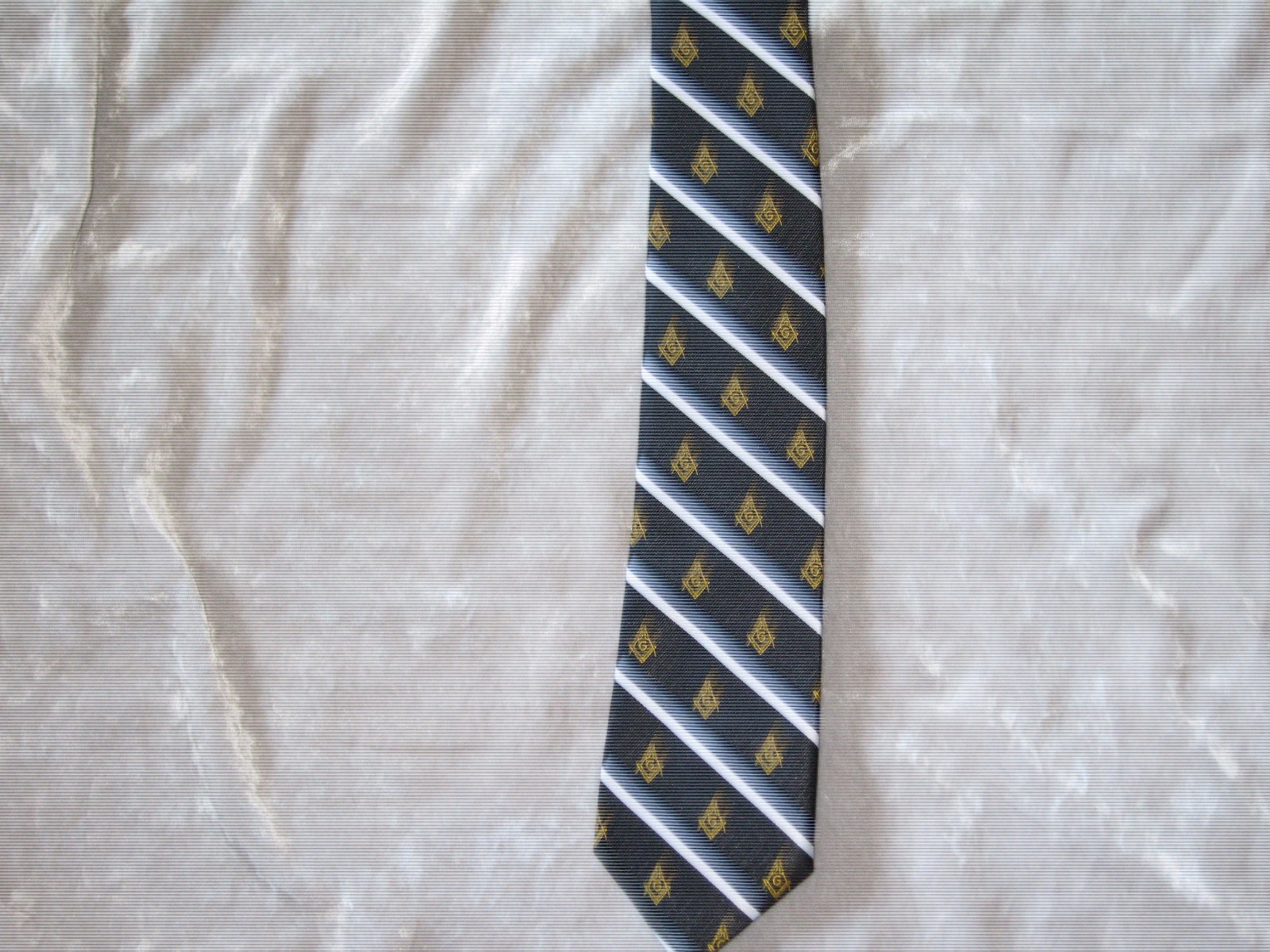 Masonic Square Compass Logo Mens Neckties Stripe Free Mason Fraternity NEW!