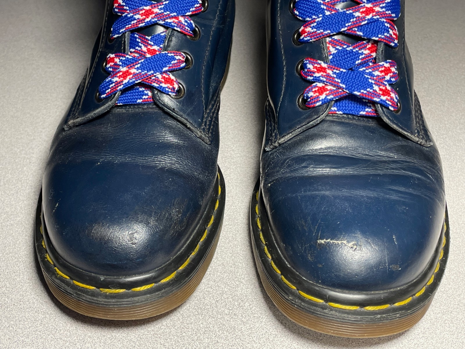 dr martens 1460 8 eyelet blue leather boots made in england men’s 8 RARE