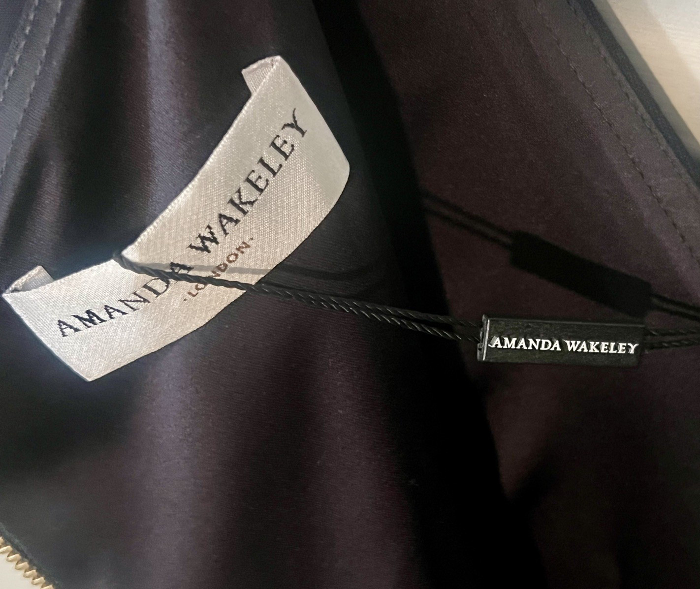UK 10 Amanda Wakeley Springsteen Sleeveless Midi Dress Midnight Navy BNWT ASO