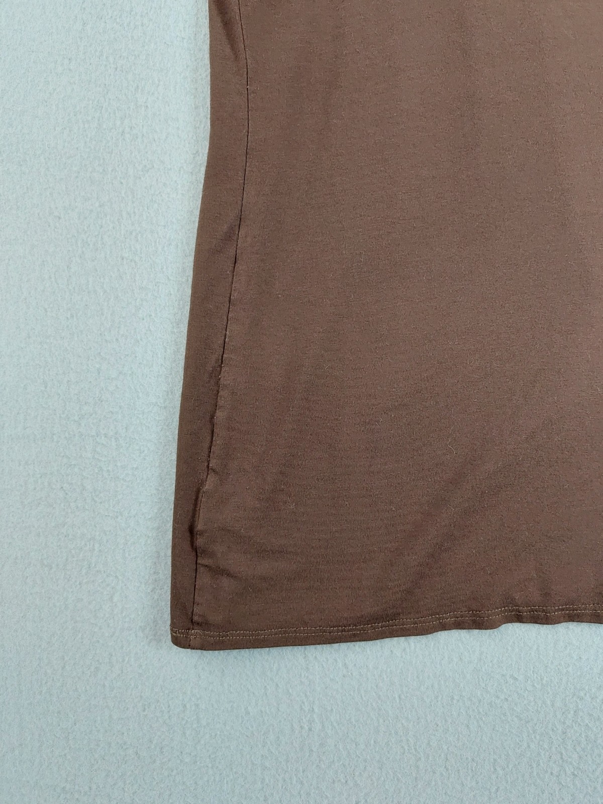 Style&Co Women Tunic Top M Brown Empire Waist Scoop Neck Short Sleeve Casual