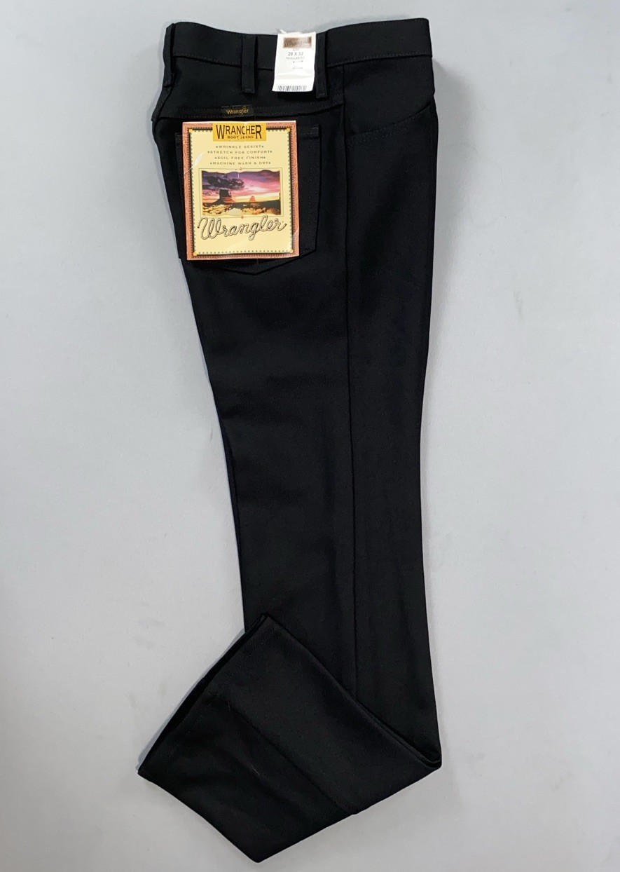 Wrangler Vintage Rancher Boot Jeans Easy Care Polyester Pants. Black, 28X32. NWT