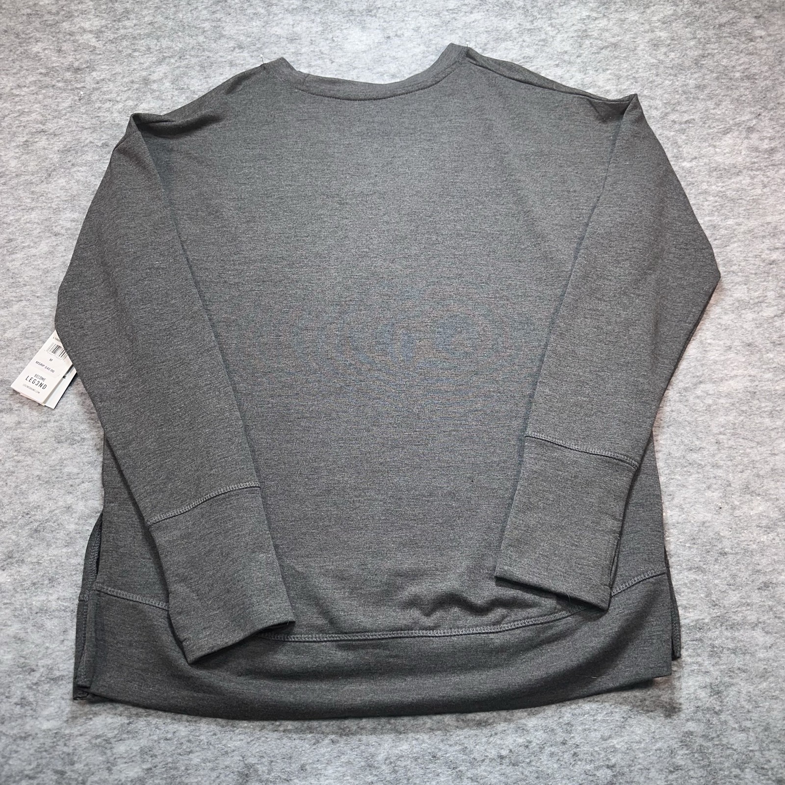 NWT LEG3ND ACTIVE Womens M Dark Grey Heather Long Sleeve Athleisure Top