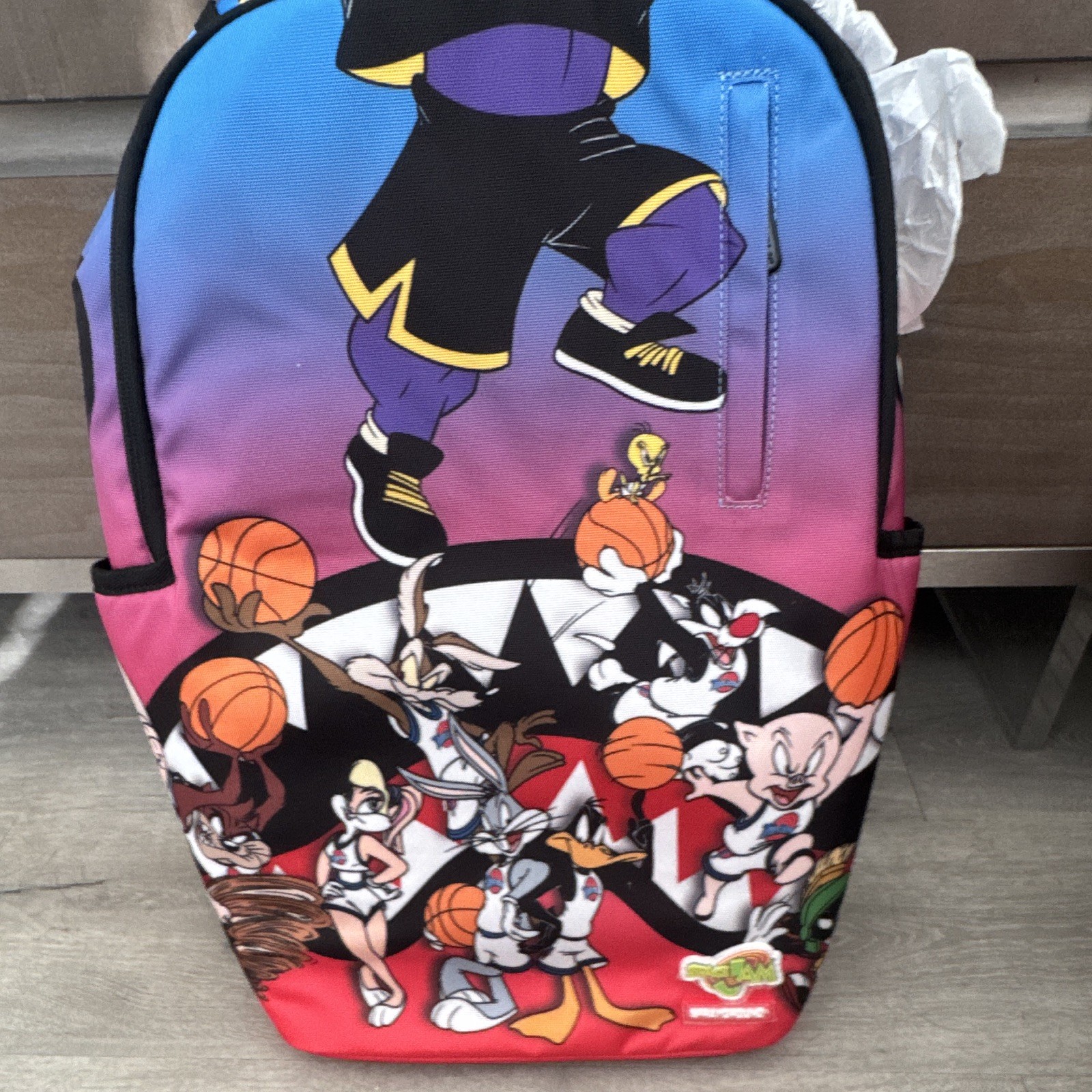Space Jam Looney Tunes Bugs Bunny Large Kids Backpack Multicolor Zip Pockets