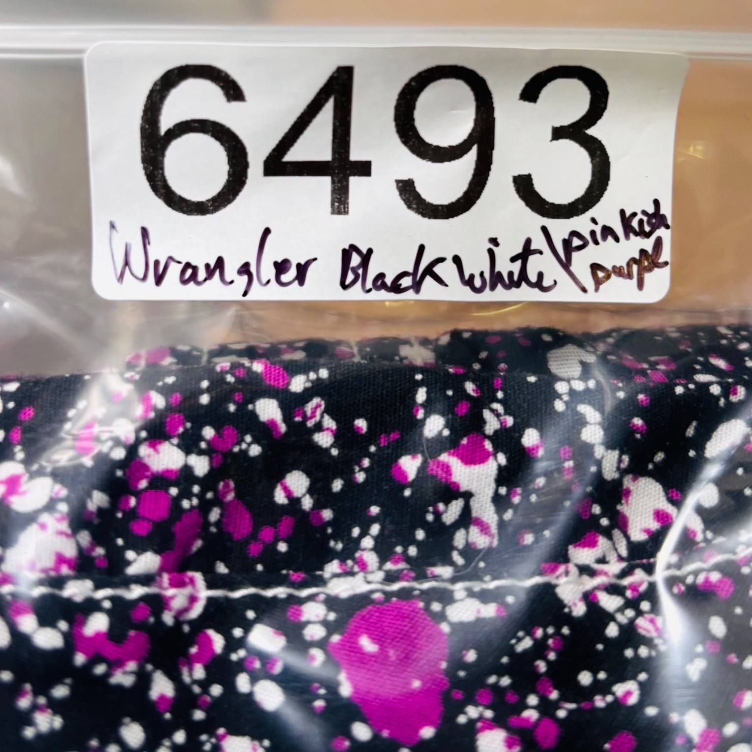Wrangler 20X Western Shirt Men L Black Pink Paint Splatter Pearl Snap Flip Cuffs