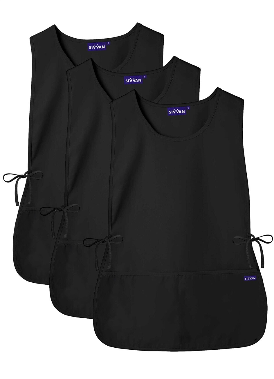 Sivvan Unisex Cobbler Apron Adjustable Waist Ties 2 Deep front pockets (3 Pack)
