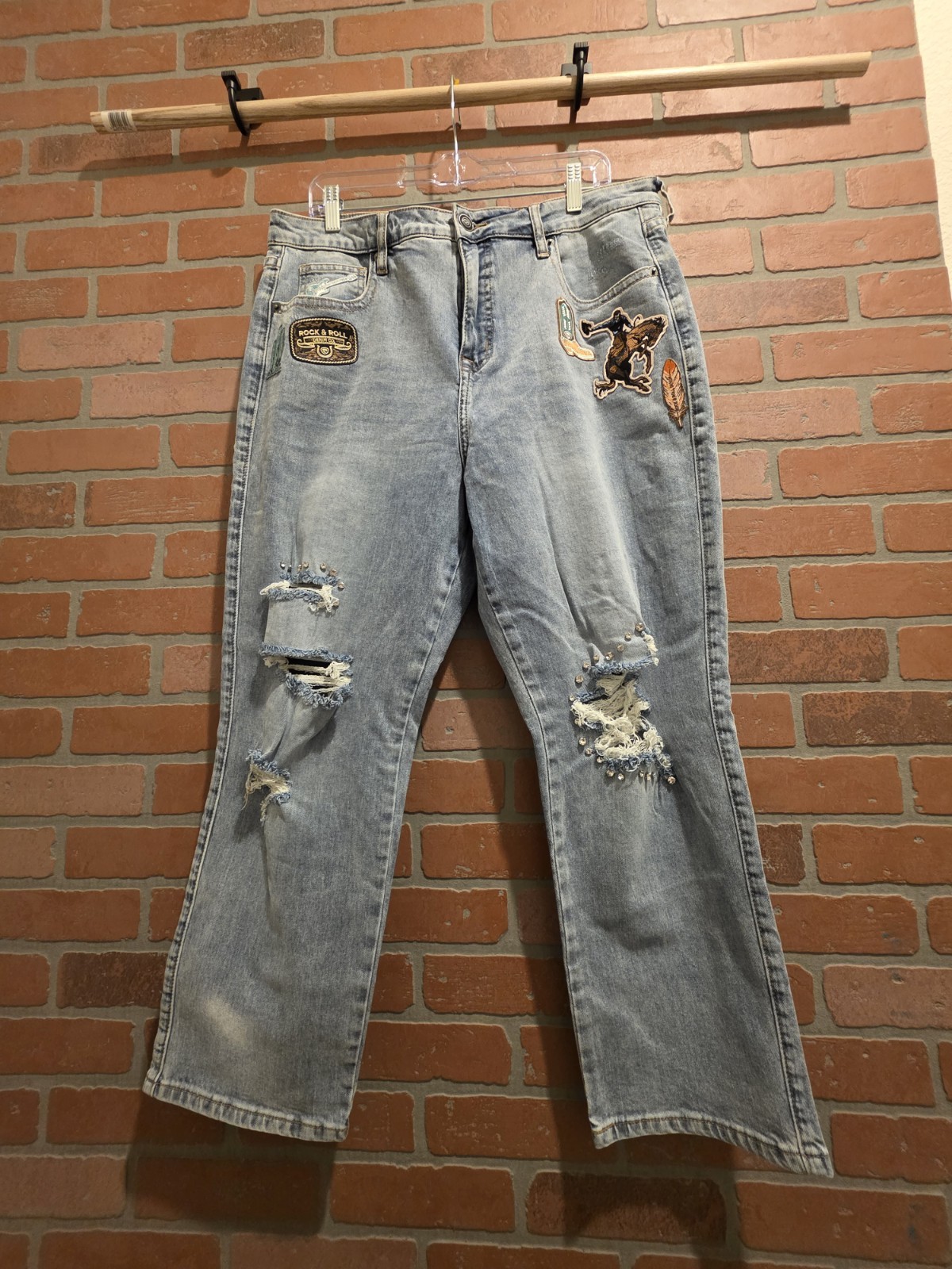 Rock and Roll Denim Womens 36×27 High Rise Straight Cropped Jeans