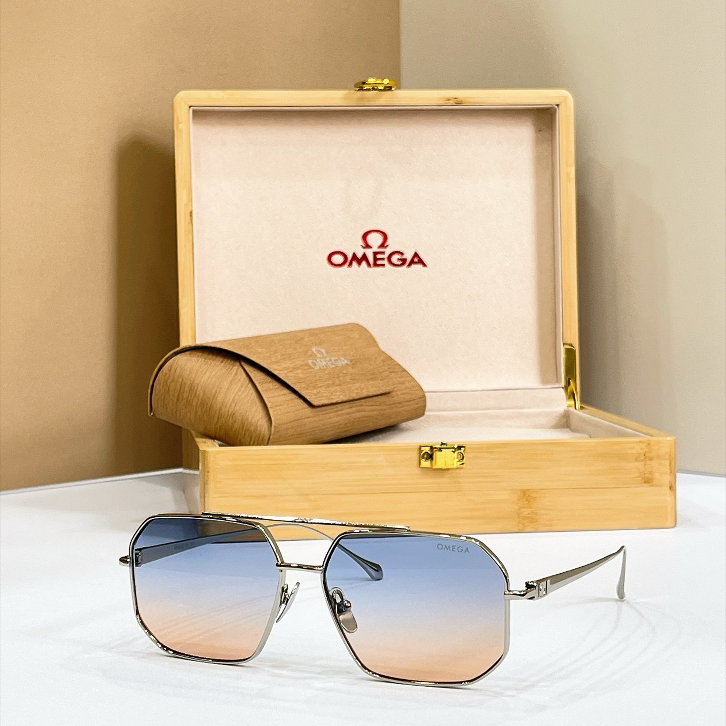 Omega SS1322 Aviator Sunglasses 58-14-147 Luxury Designer Eyewear Unisex