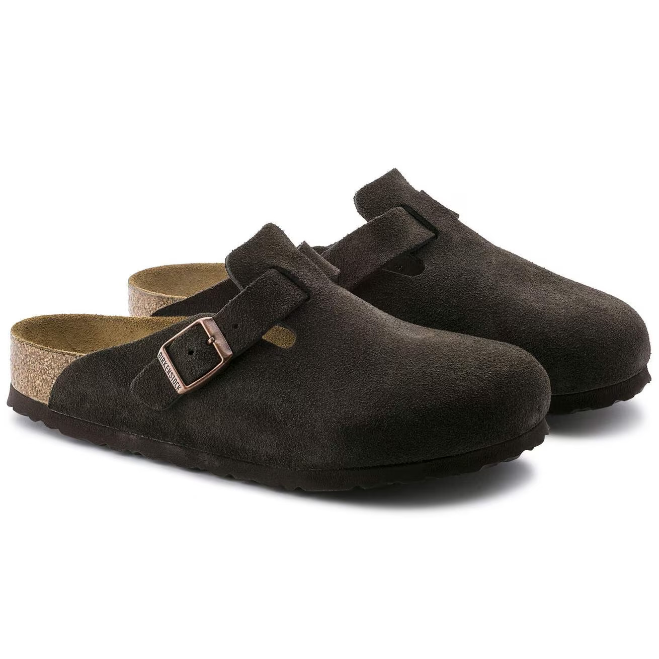Birkenstock Boston Soft Footbed Suede Leather Clog Mocha Unisex EU 37-45