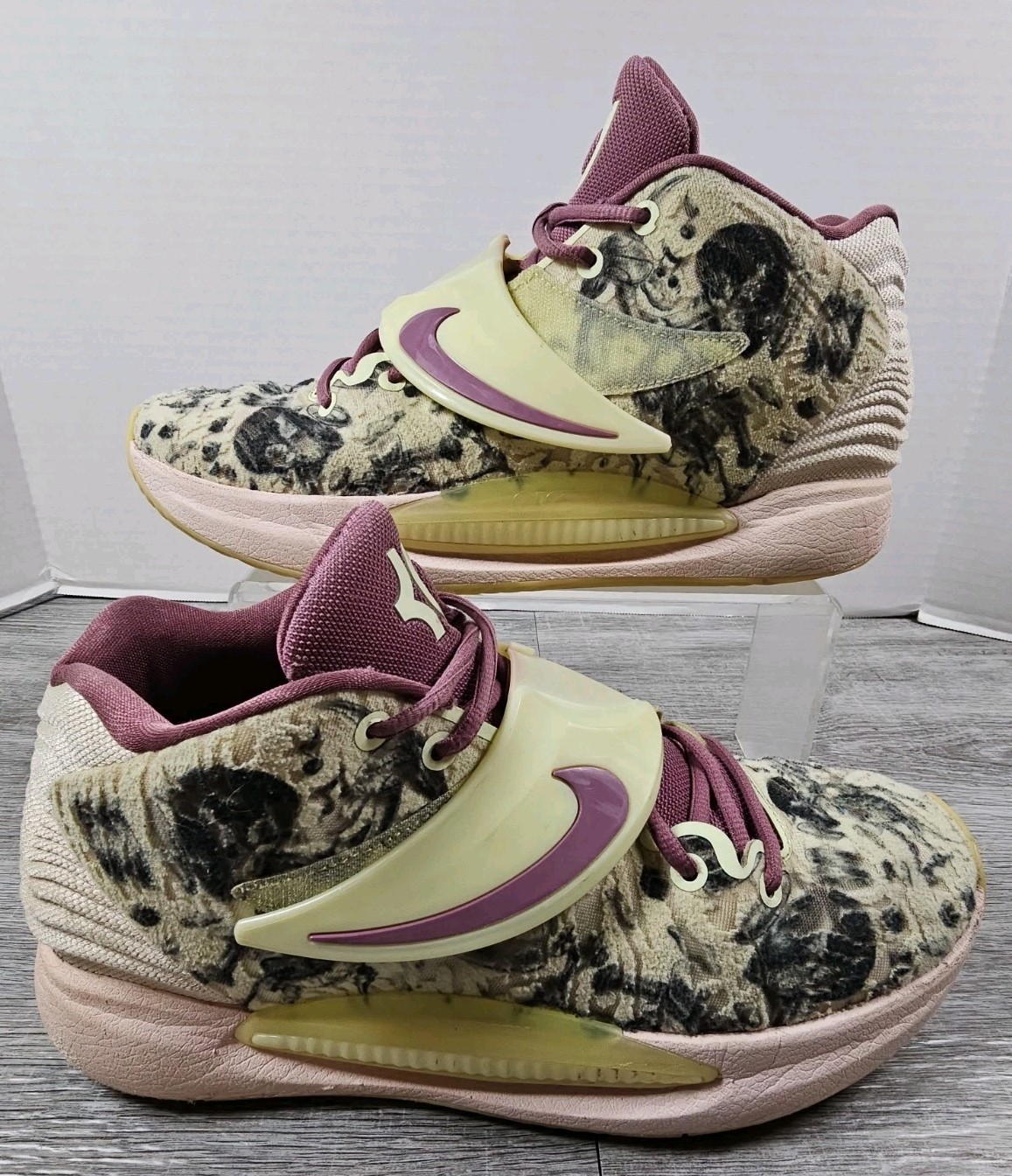 KD 14 Nike ‘Surrealism’ Men’s Sz 11 Lime/Mulberry Basketball Shoes Glow Sole