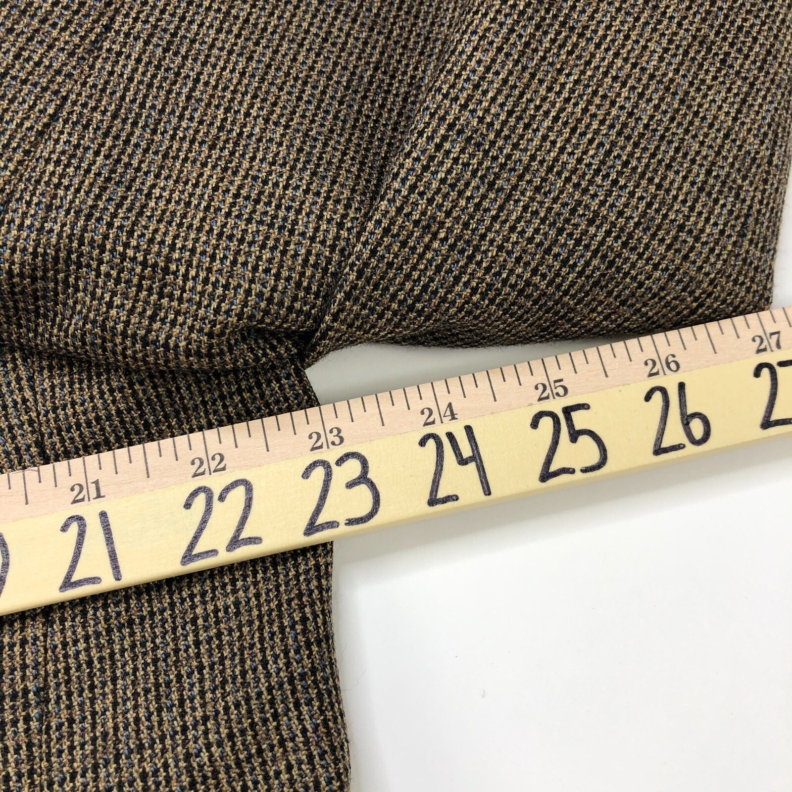 Chaps 44 R Men’s 100% Wool Sport Coat Jacket Check Pattern Brown