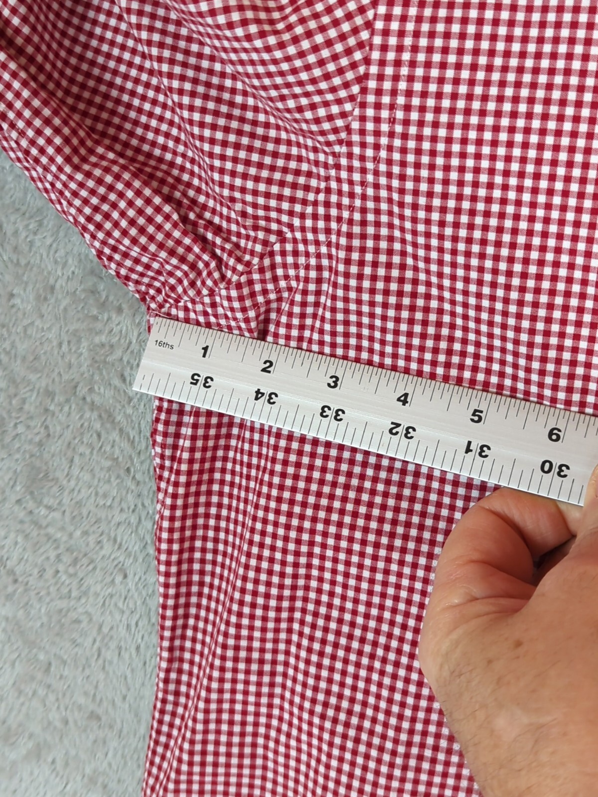 Ralph Lauren red Gingham Shirt Long Sleeve Size L Custom Fit