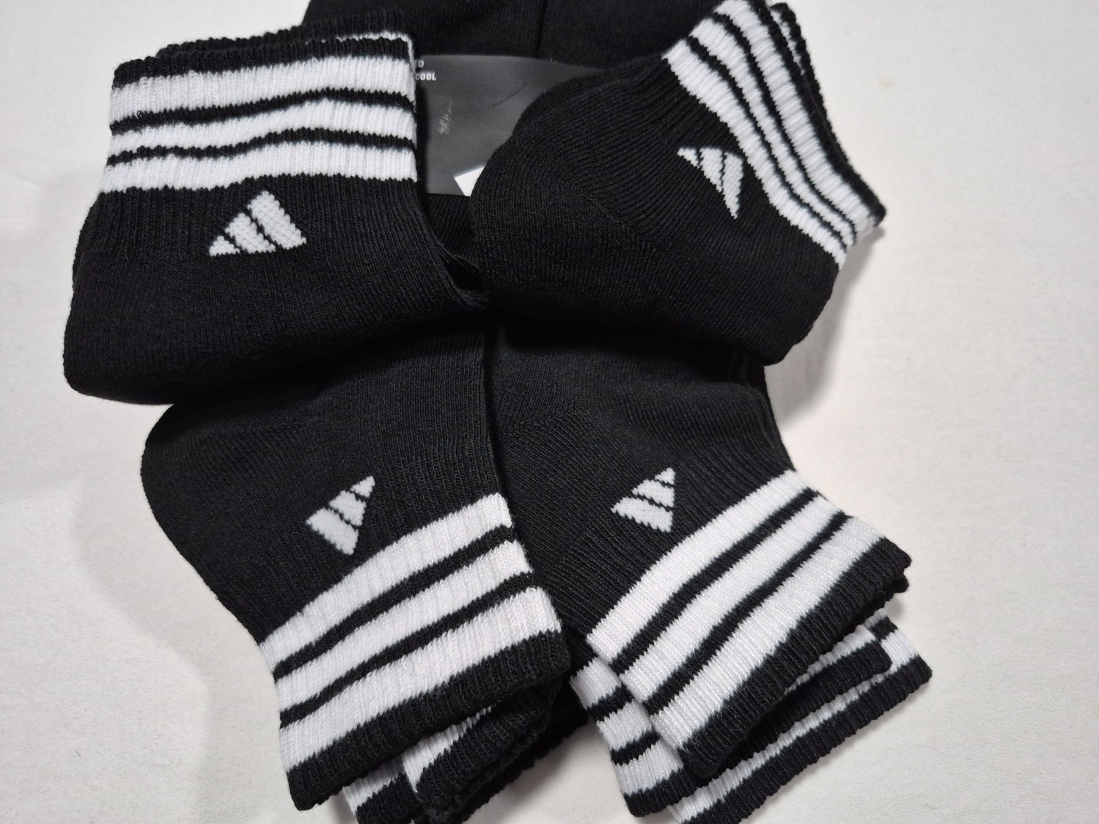 Adidas Men’s Clima Cool Cushioned Quarter Sports Comfort 6 Pairs Socks SZ 8-12