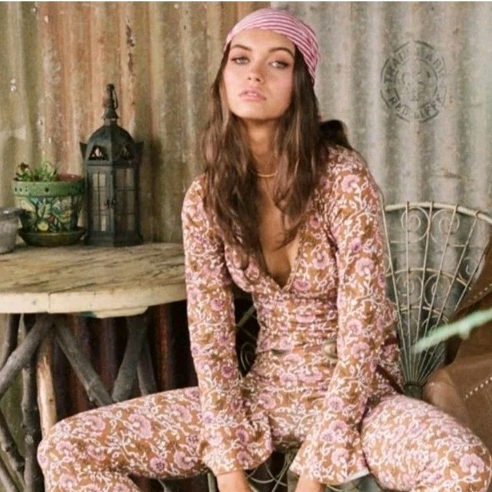 Arnhem Soi Gypsy Brown Pink White Bohemian Hippie Wrap Around Top 10 👇check