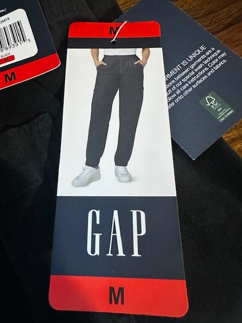 GAP Twill Cargo Pants Joggers Black Size Medium #1826419 New Women’s