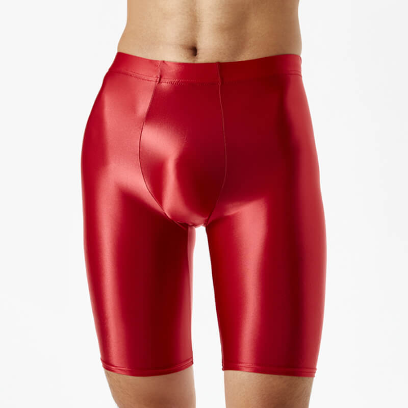 Men’s Wet Look Shiny Satin Tights Underwear Bulge Pouch Boxer Shorts Underpants
