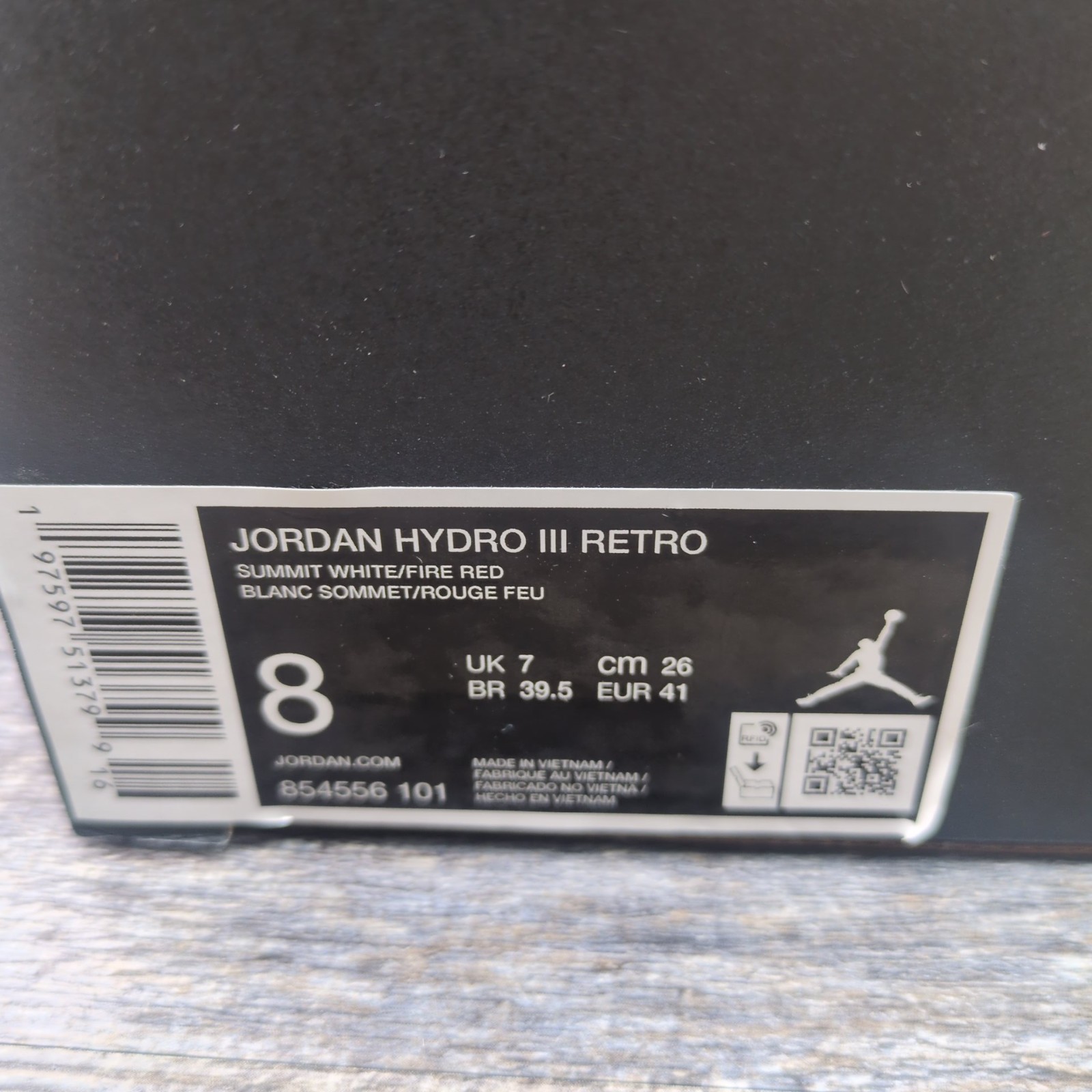 Air Jordan Hydro 3 Slides Summit White Cement Grey Men’s Size 8 854556-101