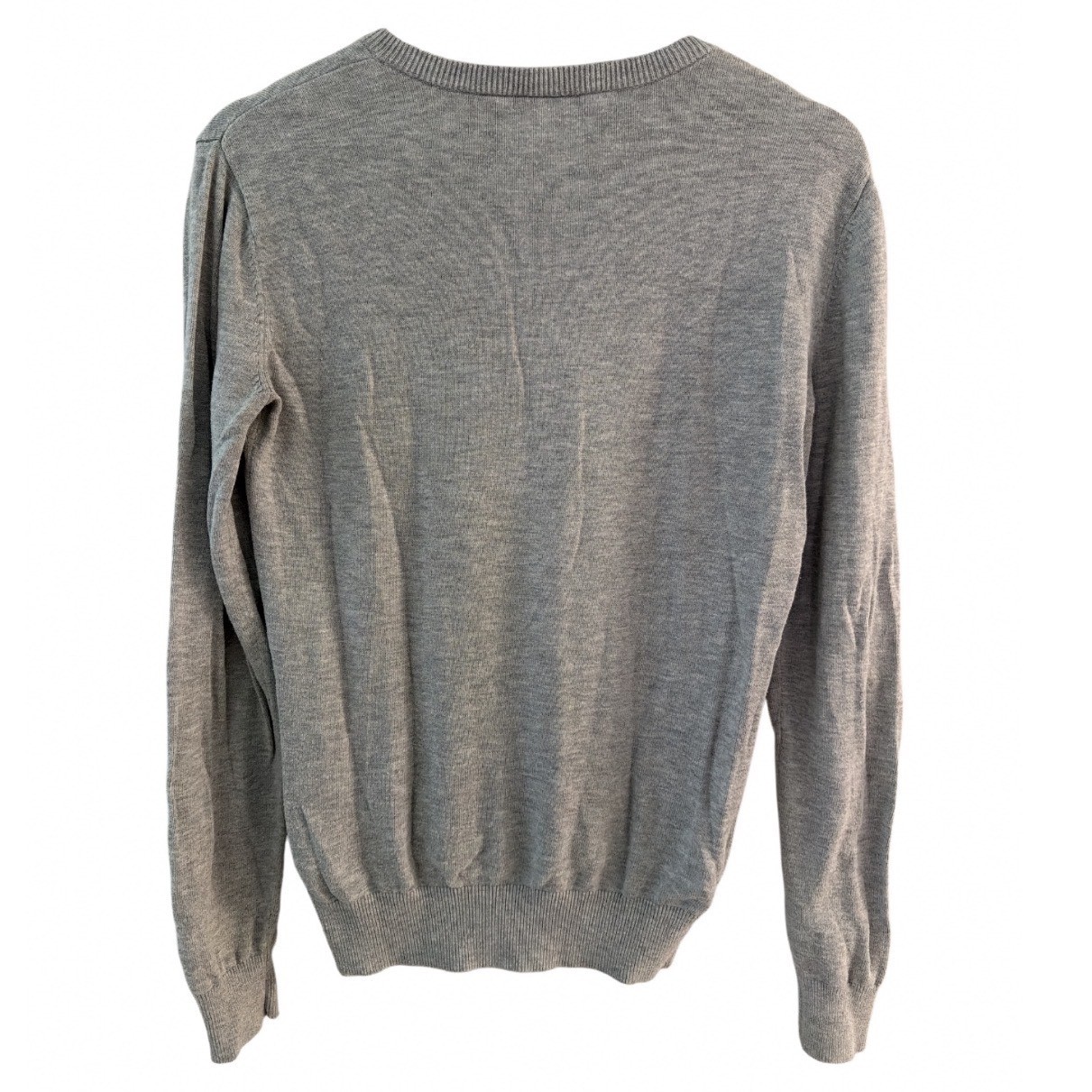 Kingsland Equestrian Womens Gray V-Neck Sweater Stripe Logo Size Small