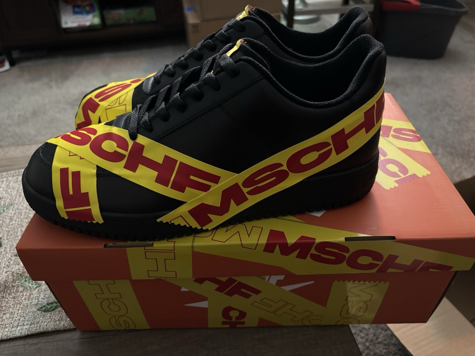 MSCHF Limited Edition TAP3 Black and Yellow Shoes Size 10 Medium New
