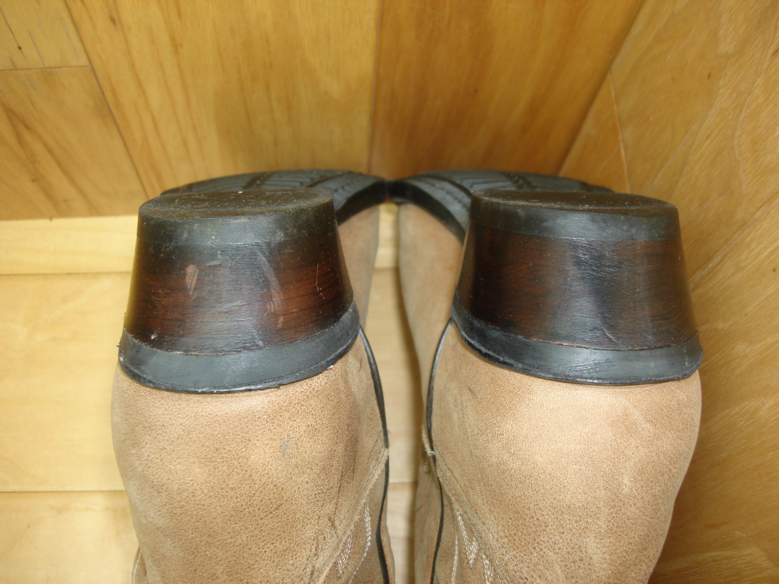Men’s 10.5D J. CHISHOLM Tan Soft Leather Western Cowboy Boots USA Magic Flex