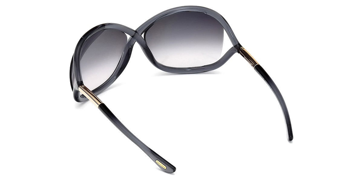 New Tom Ford Women Geometric Sunglasses FT0009 0B5 Shiny Dark Gray / Smoke 64mm