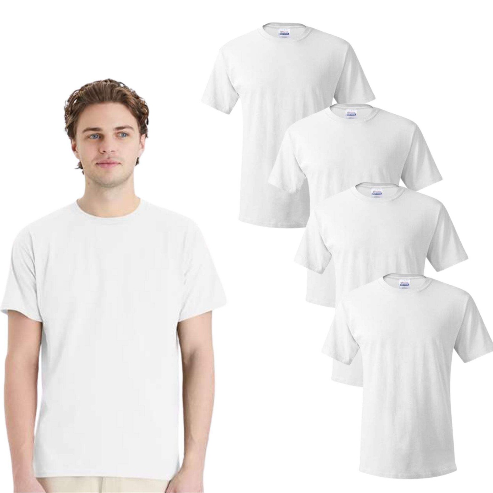 Hanes Mens T Shirts Crewneck Undershirt for Men Casual and Daily Wear – 4 Pack