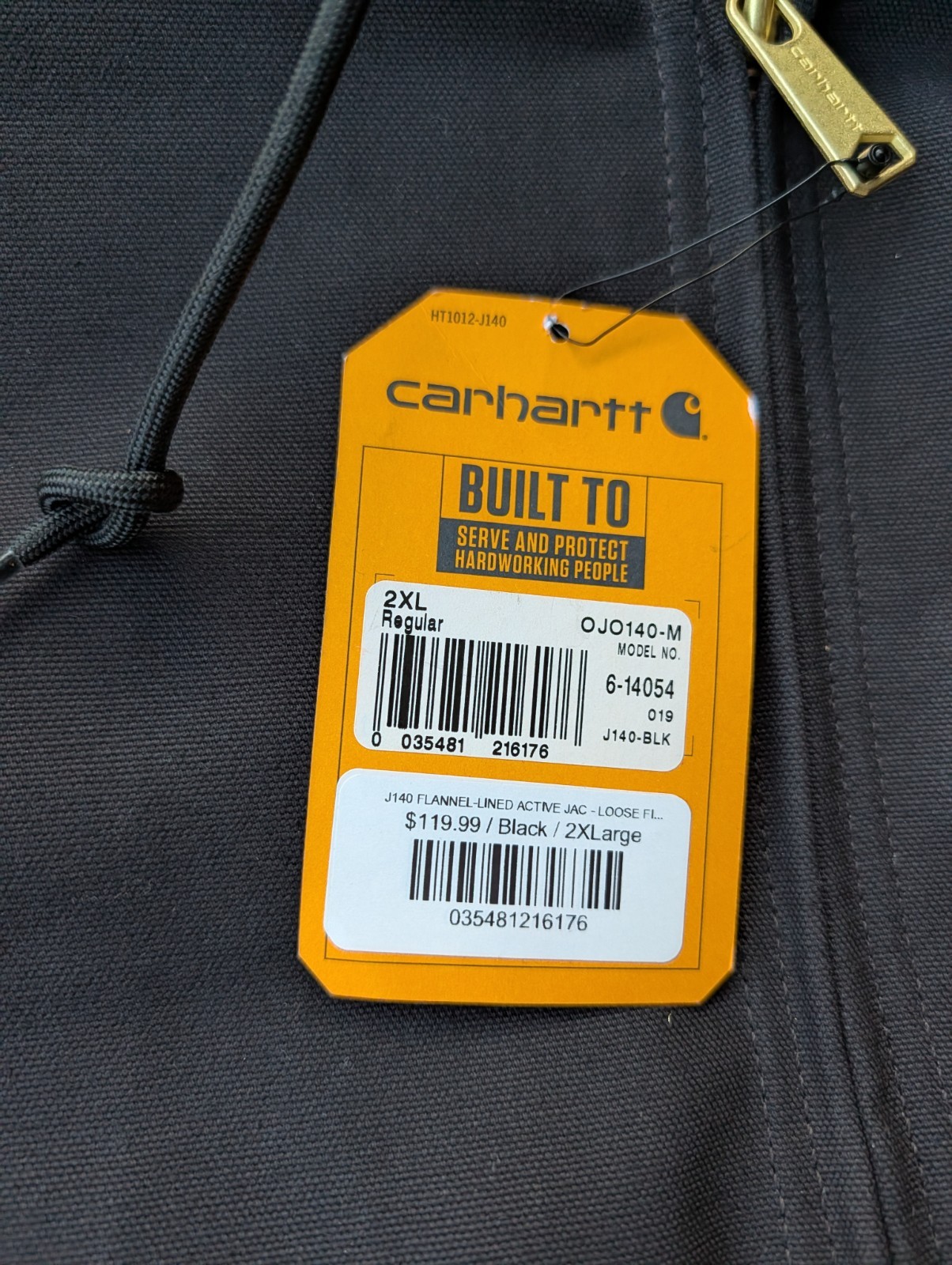NEW Carhartt Duck USA Made Jacket Mens J140 Flannel Lined Hooded Workwear Sz 2XL