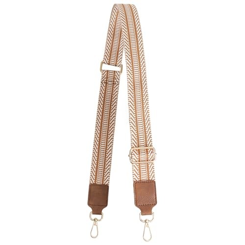 Purse Straps Replacement Crossbody Adjustable Wide 01-brown Knit Embroidery