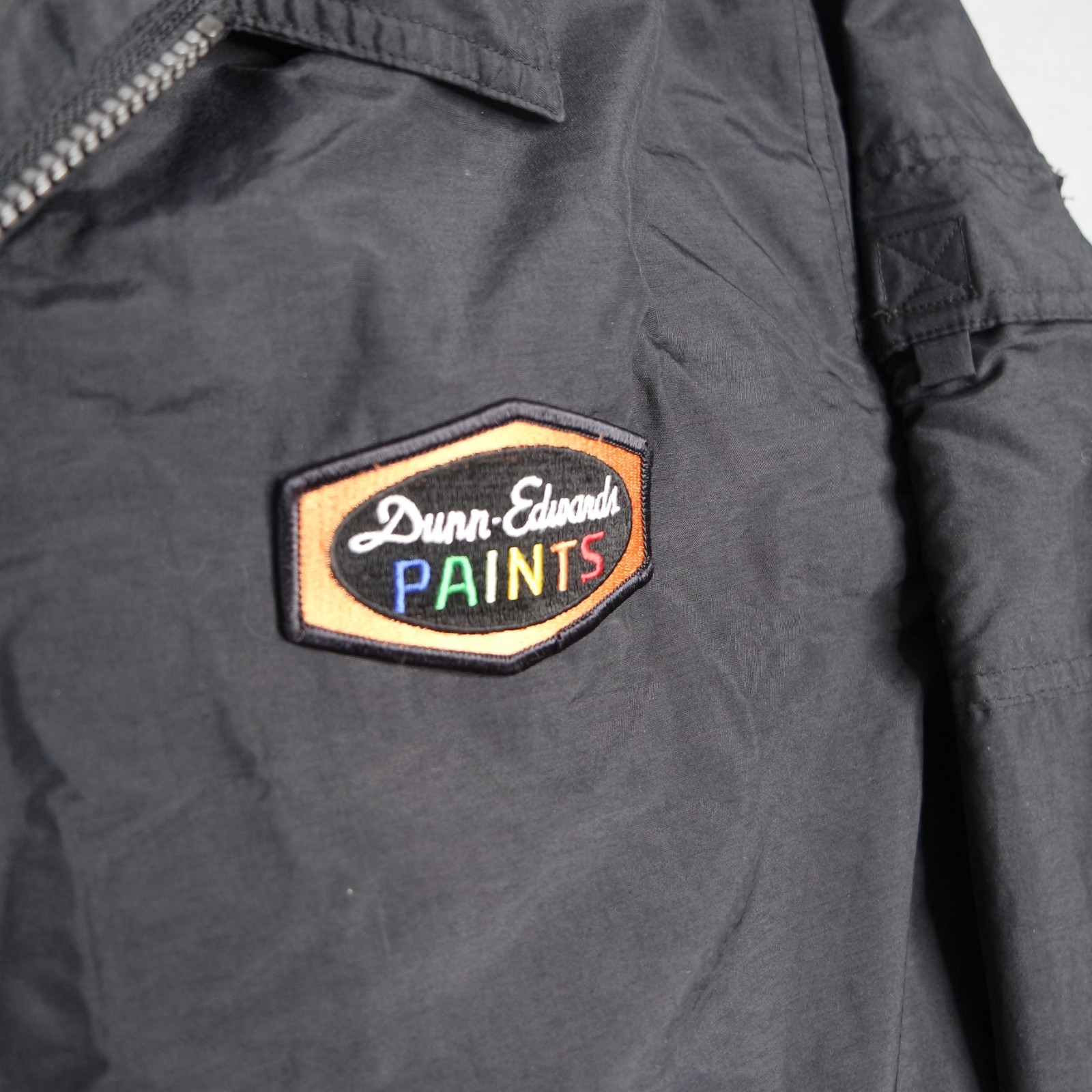 Vtg Y2K Dickies Windbreaker Work Jacket Black Zip Reflective Mens Large Patch