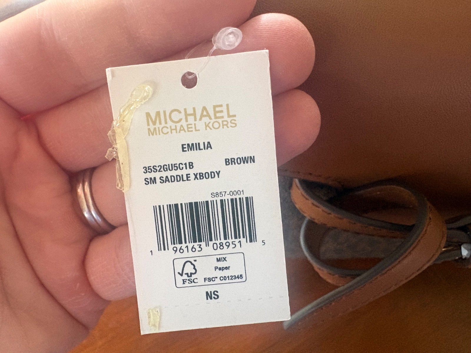 Michael Kors Emilia Small Saddle Crossbody Bag – Brown – Women’s Handbag