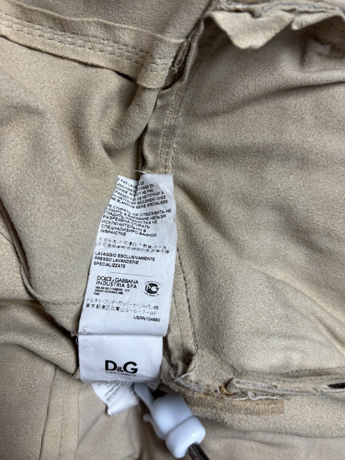Vtg Dolce & Gabbana D&G Brown Suede Jacket IT 46