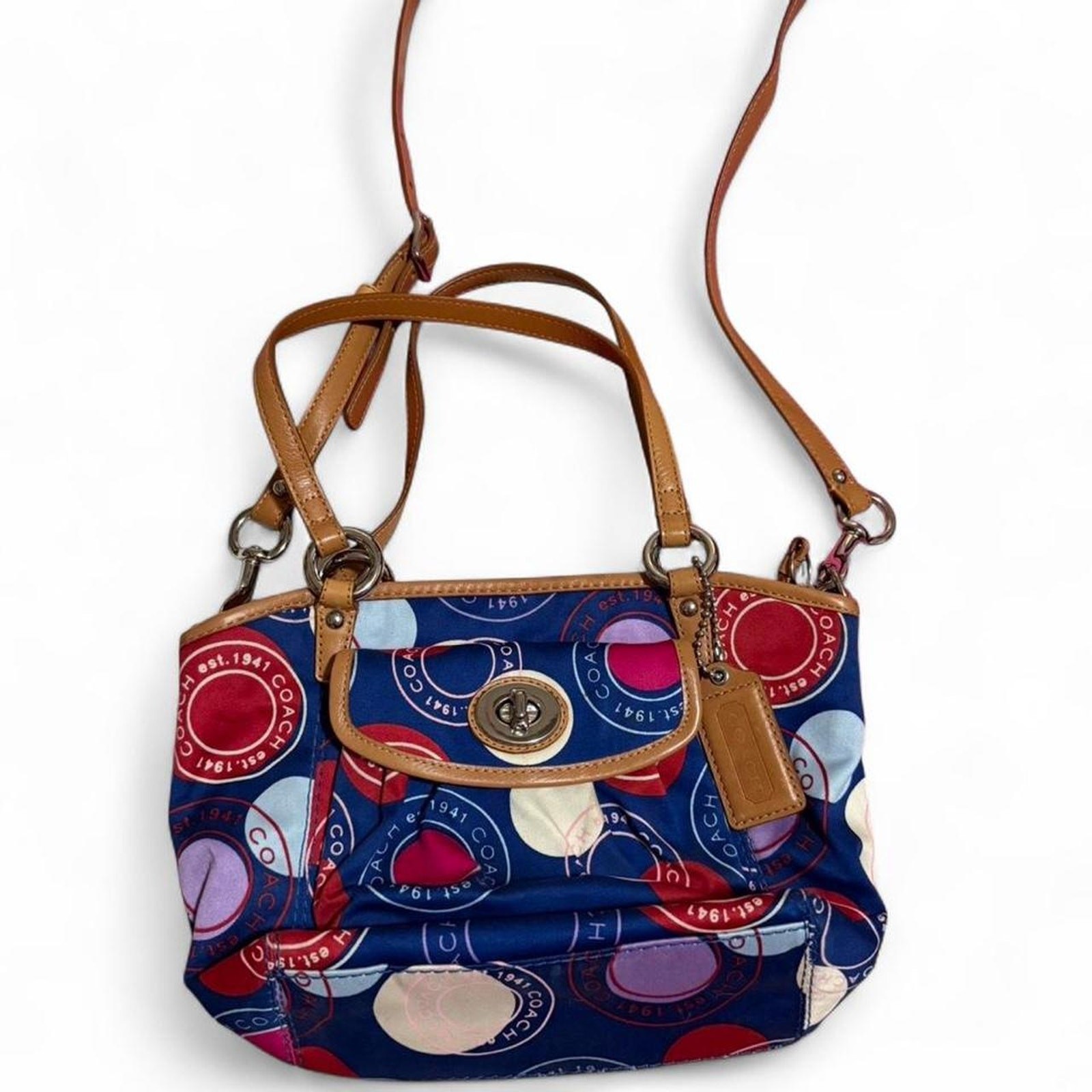 Coach leah polka dot print