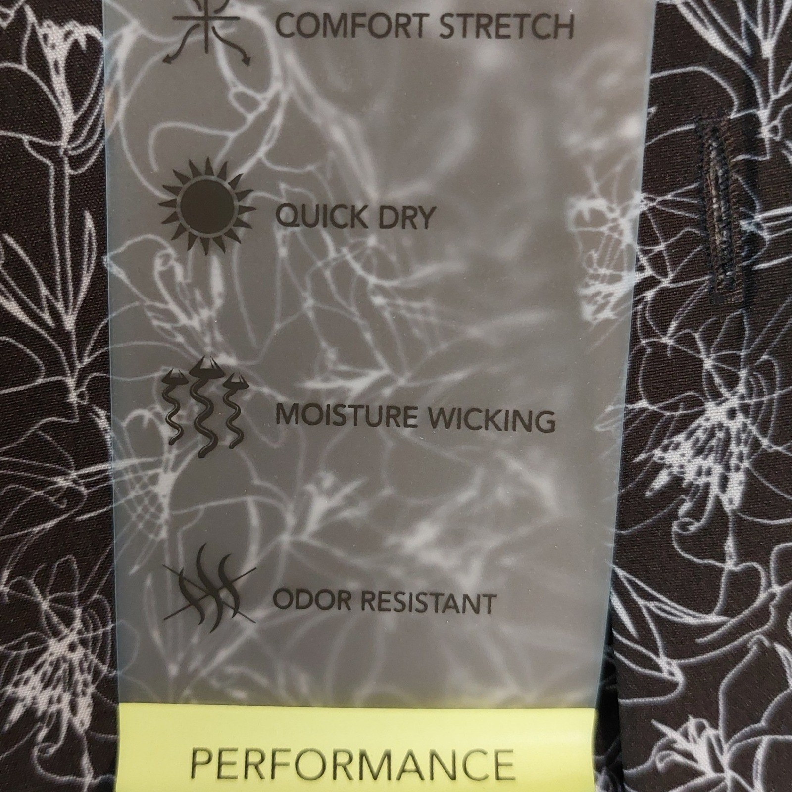 Murano Performance Tall Man Button Down Shirt Black White Floral Print 2XT