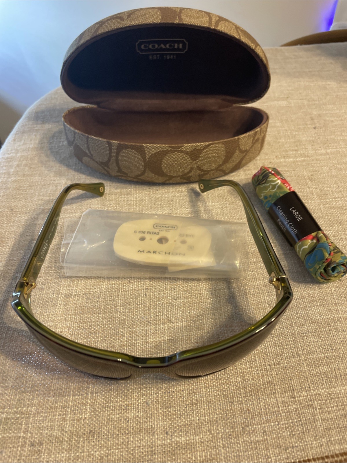 Coach Women’s Rita2 S836 Tortoise Amber Green 115mm Frame Lens SunglassesUNUSED