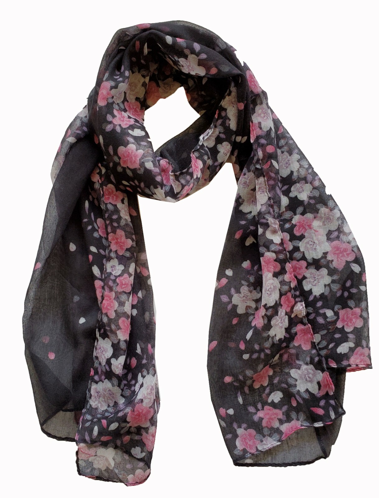 Scarf Prunus Flowers Lightweight Scarves for Women Girls Spring Fall