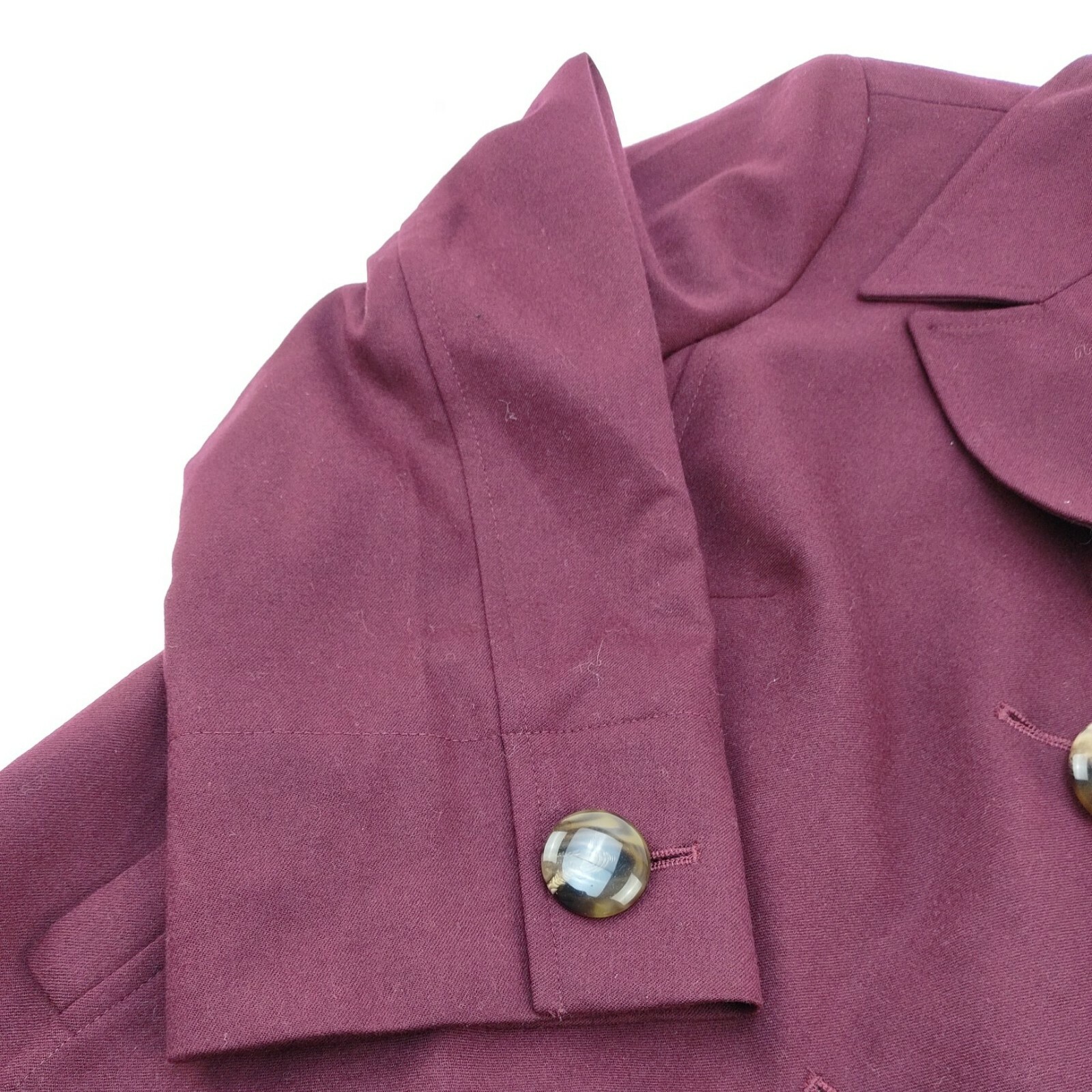 Talbots Stretch Fabric Wool Blend Jacket Blazer Red Women Size 10 2 Buttons Used