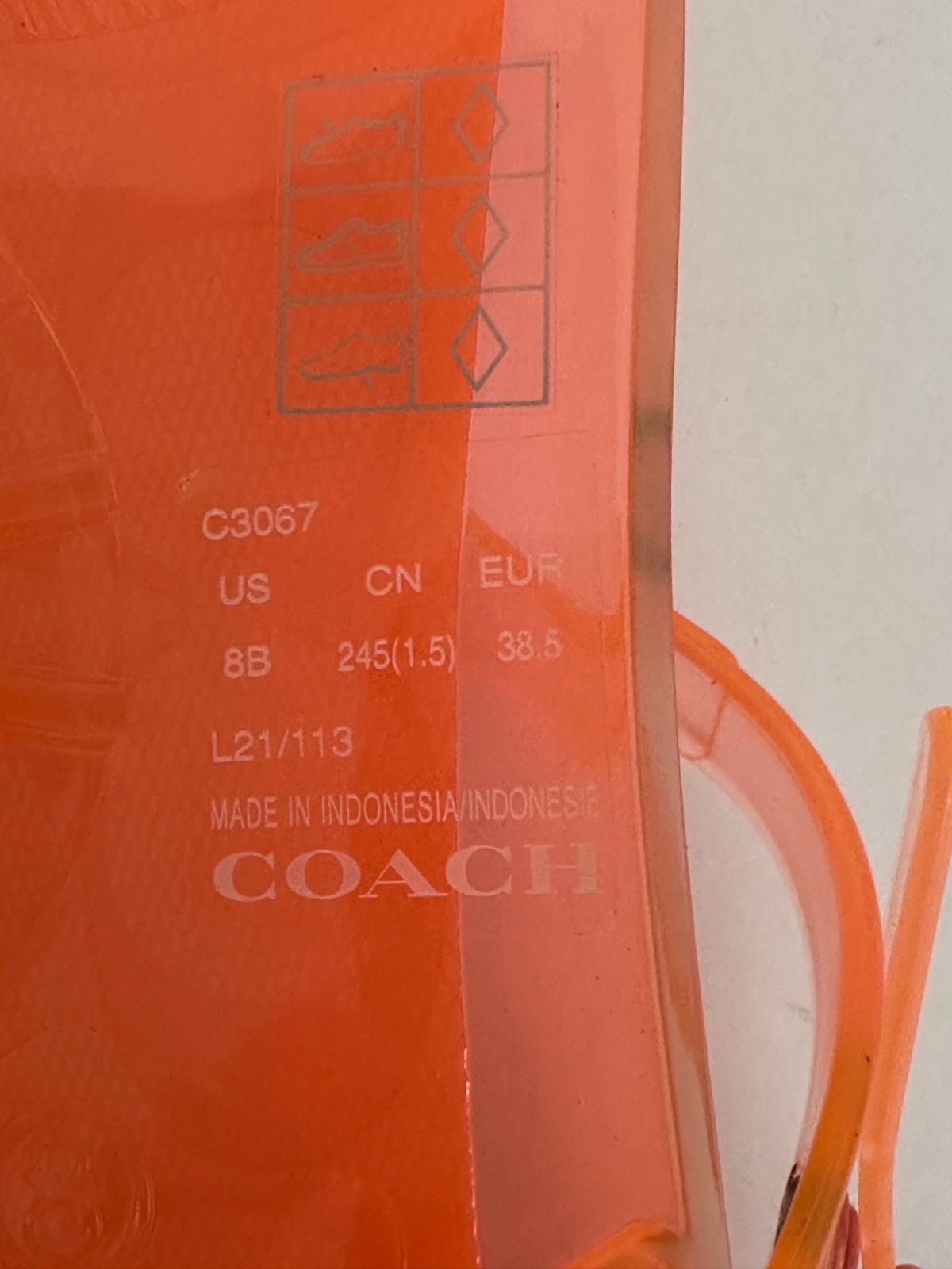 COACH Natalee Jelly Sandals SZ. 8 Orange Tangerine Logo Thong Sandals New Strap