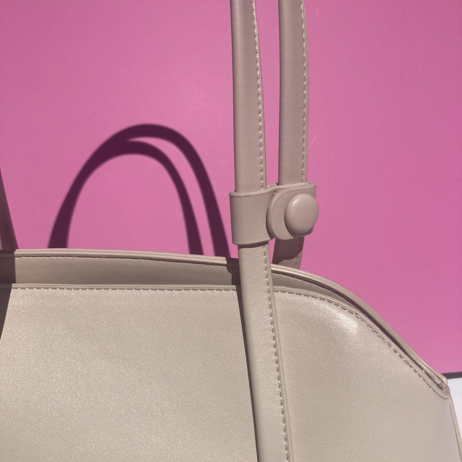 Urban Expressions NWT Stylish Oat Milk Vegan Leather Top Handle Shoulder Bag